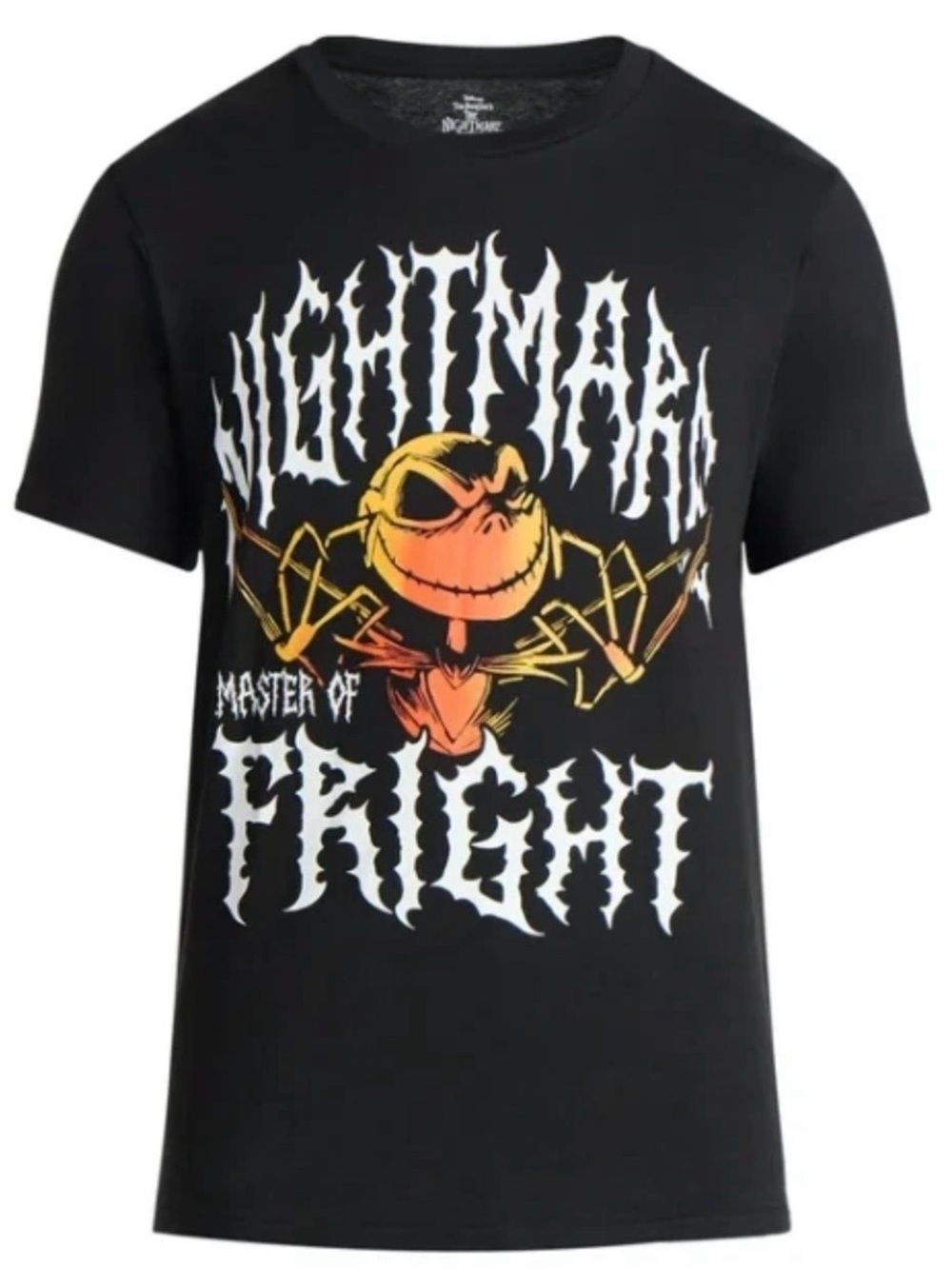 Disney Black Nightmare Master of Fright Graphic Tee with Orange Accent